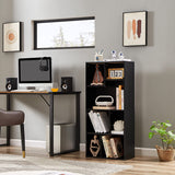 VECELO 42 Inch High Bookcase, 4-Tier Modern Storage Cabinet with Height Difference Shelves for Standard Textbooks, Floor Standing Display, 7 Cubes, Horizontal Avaiable, Easy Assembly, Black VECELO