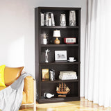 Bevfint Bookshelf, Open Storage 70 Inch Tall 5 Shelf Bookcase, Floor Standing Bookshelves and Bookcases, Book case for Farmhouse Library Office Bedroom Kids, Dark Cherry - 5 Tier Bevfint