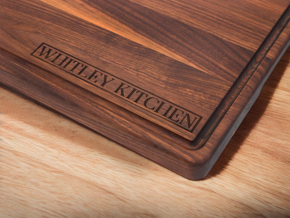 Refine Kitchenware Extra Large Walnut Personalized Cutting Board | Monogrammed Walnut Cutting Board, Christmas Gift, Anniversary Gift, 100% Made In WoodArtSupply