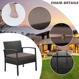 PROHIKER 3 PCS Patio Rattan Conversation Chairs Set, Outdoor Patio Furniture Balcony Furniture Set, Wicker Patio Bistro Set for Garden Porch Balcony Yard, Brown PROHIKER