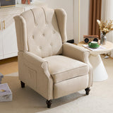 P.H.Furn Wingback Recliner Chair with Massage and Heat, Upholstered Fabric Living Room Chair Armchair with Nailhead Trim,Push Back Recliner Chair with Remote Control,Padded Cushion P.H.Furn