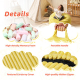 Cansunna Bean Bag Chairs Teardrop Bean Bag Chair Beanbag Chair with Memory Foam Filled Machine Washable Cover for Living Room, Bedroom (Small,Yellow) Cansunna