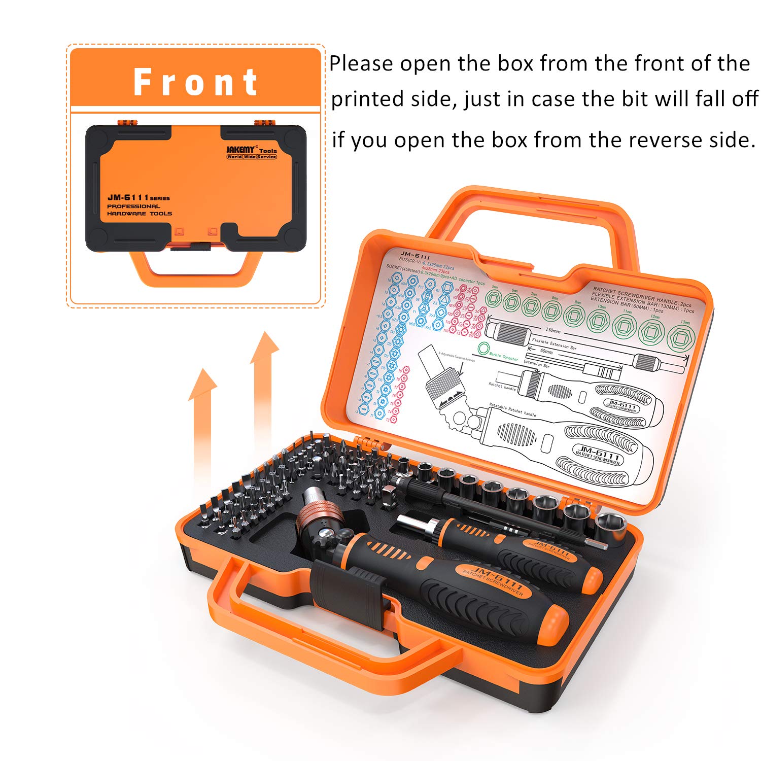 Precision Ratchet Screwdriver Set, JAKEMY 69 in 1 Household Screwdriver Home Repair Tool Kit, Disassemble Magnetic Rotating Ratchet Screwdriver Kit for Furniture/Car/Computer/Electronics Main - WoodArtSupply