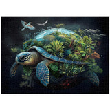 Sea Turtle Puzzles for Adults 1000 Pieces, Earth Turtles Forest Jigsaw Puzzles, Fantasy Nature Plant Animals Puzzle as Home Decor PPuzzling