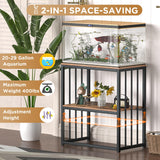 MELLCOM 20-29 Gallon Fish Tank Stand, Adjustable 2-Tier Metal Aquarium Stand with Shelf for Fish Tank Accessories Storage,Turtle Reptile Terrariums Stand Rack for Home Office,Tank not included MELLCOM