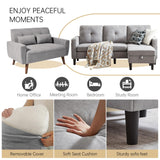 Pingliang Home 2 Piece Comfy Couch Set, 3 Seater & 2-Seater Sofa and Loveseat Set with Ottoman, Modern Sofa Sets for Living Room/Apartment/Office, Light Grey Pingliang Home
