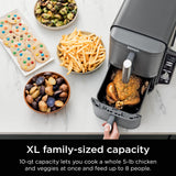 Ninja SL401 DoubleStack XL 2-Basket Air Fryer, DoubleStack Technology Cooks 4 Foods at Once, Compact Design, 10 QT, 6-in-1, Smart Finish & Match Cook, Air Fry, Broil, Bake, Easy Meals, Easy Clean,Grey Ninja