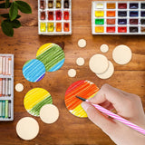 450 Pieces Unfinished Wood Circles for Crafts, 5 Size Wood Rounds Wooden Disc Circles Blank Natural Wood for DIY Painting Carving Art Craft Nitelemn