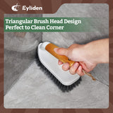 Eyliden Scrub Brush, 2 Pack Heavy-Duty Stiff Bristles Cleaning Brush, Natural Bamboo Handle, Multi Purpose Scrub Brushes for Bathroom Floor Tub Shower Kitchen Sink Carpet & Other Surface, Grey+White Eyliden