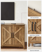 VASAGLE Buffet Storage Cabinet, 15.7" D x 59" W x 31.5" H Credenza Sideboard Table, Kitchen Cupboard with Adjustable Shelves for Living Room, Dining Room, Entryway, Rustic Walnut ULSC381T41 VASAGLE