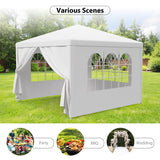 HomGarden 10'x10' Outdoor Canopy Tent Patio Camping Gazebo Storage Shelter Pavilion Cater Party Wedding BBQ Events Tent w/Removable Sidewalls HomGarden