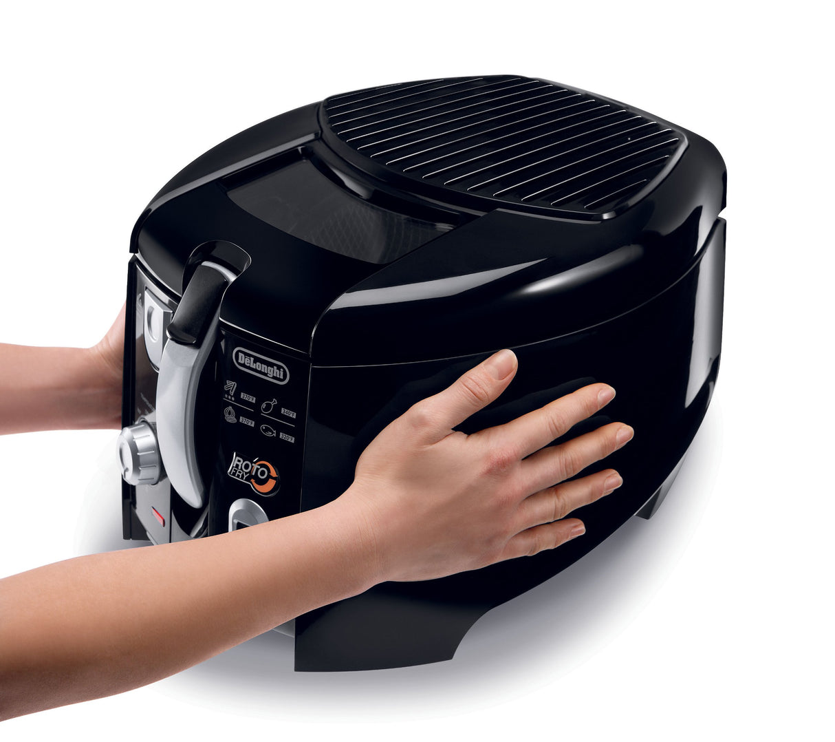 De'Longhi D895 DeLonghi D28313UXBK Roto Deep Fryer, Black/Silver De'Longhi