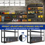 REIBII 48.2''W Garage Shelving 2500LBS Storage Shelves Heavy Duty Shelving 5 Tier Adjustable Metal Shelves for Garage Shelves Storage Rack Industrial Utility Shelf, 48.2''W X 72''H X18''D REIBII