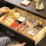 JessLab Acrylic Organizers, Bathroom Organizer for Drawer, Cosmetic Display Cases for Vanity, Countertop, Desk, Kitchen, and Makeup Storage, 3-Section JessLab