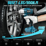 Seesii Cordless Impact Wrench, 900N.m(665ft-lbs) Power Impact Gun 1/2 Inch, 4.0Ah Battery, 3300RPM Impact Wrench, 6 Sockets, Electric Impact Driver for Home Car Truck Mower Father Dad Husband Seesii
