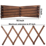 SKOLOO Accordion Wall Hanger, Modern Expandable Coat Rack Wall Mounted, Solid Wooden Wall Hat Rack for Wall, 14 Peg, Walnut SKOLOO