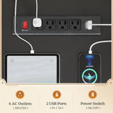 SEDETA Farmhouse Computer Desk with Hutch and 3 Drawers, 47.2" Executive Office Desk with Storage Drawers, Wood Desk with Power Outlet for Home Office, White SEDETA