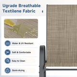 Amopatio 3 Piece Patio Set, Outdoor Stackable Dinging Chairs for All Weather, Breathable Garden Furniture for Backyard Deck, Brown Amopatio