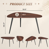 WLIVE Oval Coffee Tables, Modern Coffee Table for Living Room, Coffe Table for Small Space Home Office, Easy Assembly, 33.5" W x 18.9" D x 18.7" H, Espresso WLIVE