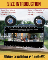 FoundGo 8'H x 7'W Vinyl Curtains for Patio 19oz, Outdoor Clear Vinyl Patio Enclosure,Heavy Duty Clear Tarp Waterproof Vinyl Tarps with Grommets for Pergola, Balcony,Porch,Gazebos，-4℉ Cold Resistant FoundGo