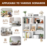 Shintenchi Wooden 7 Cube Bookshelf, 3 Tier Bookcase with Legs, Modern Open Storage Organizer Shelf,Display Cabinet Shelf Free Standing Bookshelves for Bedroom,Living Room,Office,White Shintenchi