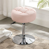 LUE BONA Adjustable Vanity Stool, 360°Swivel Vanity Chair Stool for Makeup Room, Pink Stool Chair for Vanity, Small Faux Leather Vanity Stool for Bathroom, Living Room LUE BONA