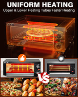 PYY Electric Pizza Oven Indoor Countertop Pizza Oven Commercial Pizza Maker Machine for Home with Timer Stainless Steel Pizza Cooker PYY