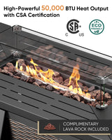 HUMMUH 5-Piece Patio Furniture Set with Fire Pit,Wicker Outdoor Swivel Rocker Chairs Patio Sofa for Backyard,Poolside,Deck HUMMUH