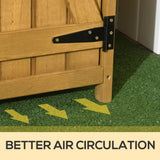 Outsunny Outdoor Storage Cabinet Wooden Garden Shed Utility Tool Organizer with Waterproof Asphalt Rood, Lockable Doors, 3 Tier Shelves for Lawn, Backyard, Natural Outsunny