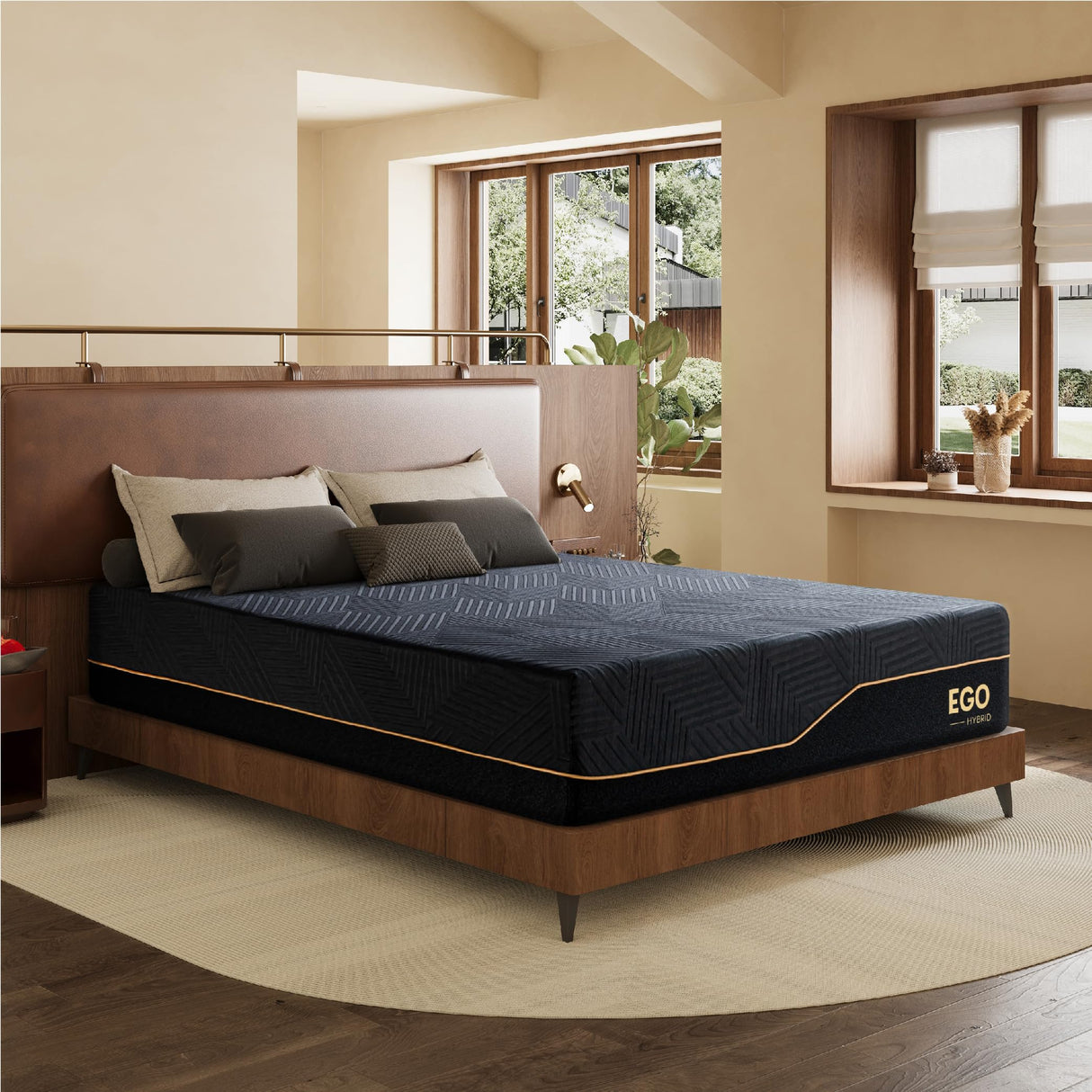 Dyonery California King 14 Inch Hybrid Memory Foam Mattress, Cooling Fabric Cover, Made in USA, CertiPUR-US Certified, Copper-Gel AeroFusion Memory Foam, Individually Pocketed Springs, 72”x84” Dyonery