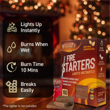Fire Starter Cubes for Fireplace, 160 pcs - Odorless, Waterproof,Long-Burning Firestarter Squares for Wood Stove,Cook-fire, BBQ, Grill, Chimney, Fire Pit, Campfires Kit for Cooking, Camping, Survival BOULDER'S FIRESIDE LEGACY