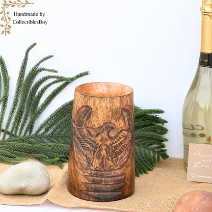 collectiblesBuy Authentic Retro Rustic Brown Hand Carved Eagle Design Embossed Large Wooden Beer Tankard Mug Food Safe for Home and Restaurants Parties Housewarming Toast Celebrational - WoodArtSupply