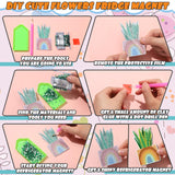 Remuuly 30 Pcs Diamond Painting Magnets Summer Diamond Art Magnet Kits for Adults Spring Flower Animal Cupcake 5D Rhinestones Refrigerator Magnetic Stickers for Fridge DIY Crafts Gifts(Spring) Remuuly
