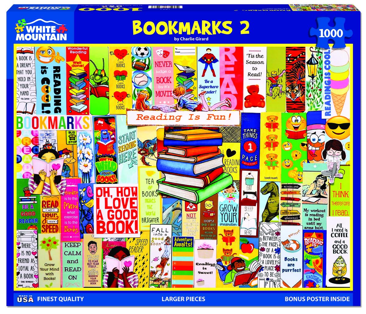 White Mountain Puzzles - Bookmarks 2-1000 Piece Jigsaw Puzzle White Mountain