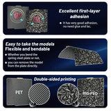 JUUPINE 3D Printer PEO PET Build Plate for Bambu Lab X1/X1C/X1E/P1P/P1S/A1 3D Printer,Diamond PEO+Carbon Fiber PET Surface 257x257mm Spring Steel Plate,Double Sided Flexible Sheet Removable Platform. Wefuit