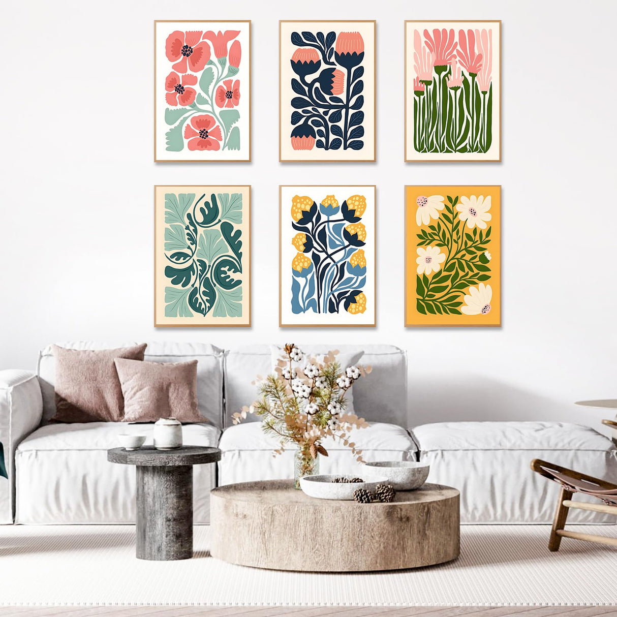 6 Pack Paint by Numbers Kit for Adults Beginner, Flower Adult Paint by Number Kits on Canvas, Easy Flowers DIY Acrylic Oil Painting by Numbers Kits, Perfect for Home Decor 8x12 Inch Okarina