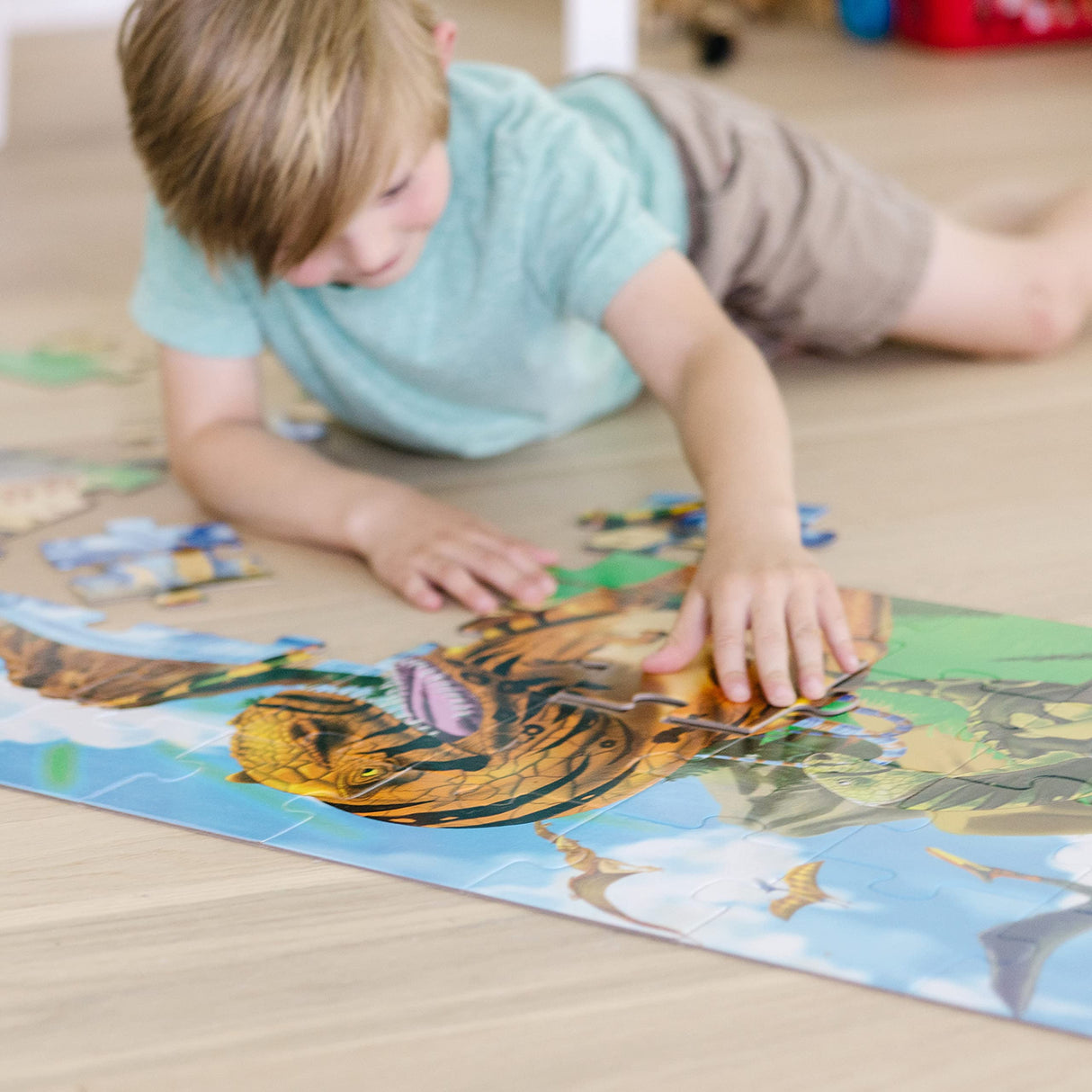 Melissa & Doug Land of Dinosaurs Floor Puzzle (48 pcs, 4 feet long) - FSC Certified Melissa & Doug
