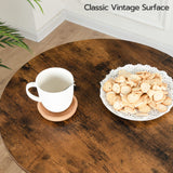 HOOBRO Height-Adjustable Round Bar Table in Rustic Brown - Modern Cocktail Table for Small Spaces HOOBRO