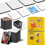 80Pcs Sublimation Magnet Blanks Set,Personalized Sublimation Refrigerator Magnet for Home Kitchen Microwave Oven Decor or Office Calendar with 40PCS Blank Rubber Pad(6x8cm),40PCS DIY Soft Magnetic NEOACT