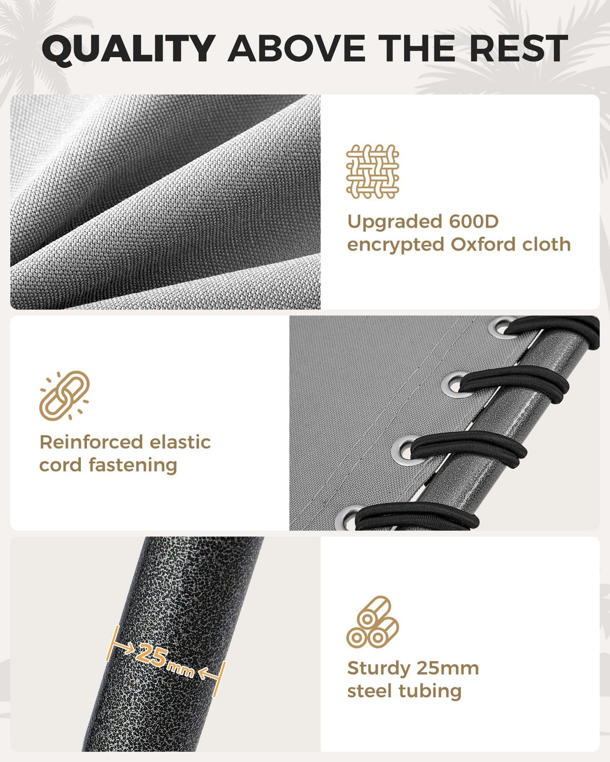 KingCamp Oversized Tanning Chair, Extra-Wide Padded Folding Chase Lounge Chairs Portable Adjustable 5-Position 400lbs Heavy Duty Lounger with Double-Layer Oxford for Outdoor Beach Patio Sun Pool KingCamp