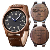 Personalized Walnut Wood Wooden Date Watch, Groomsmen Gift, Mens Gift, Mens Watch, Watches for Men Generic