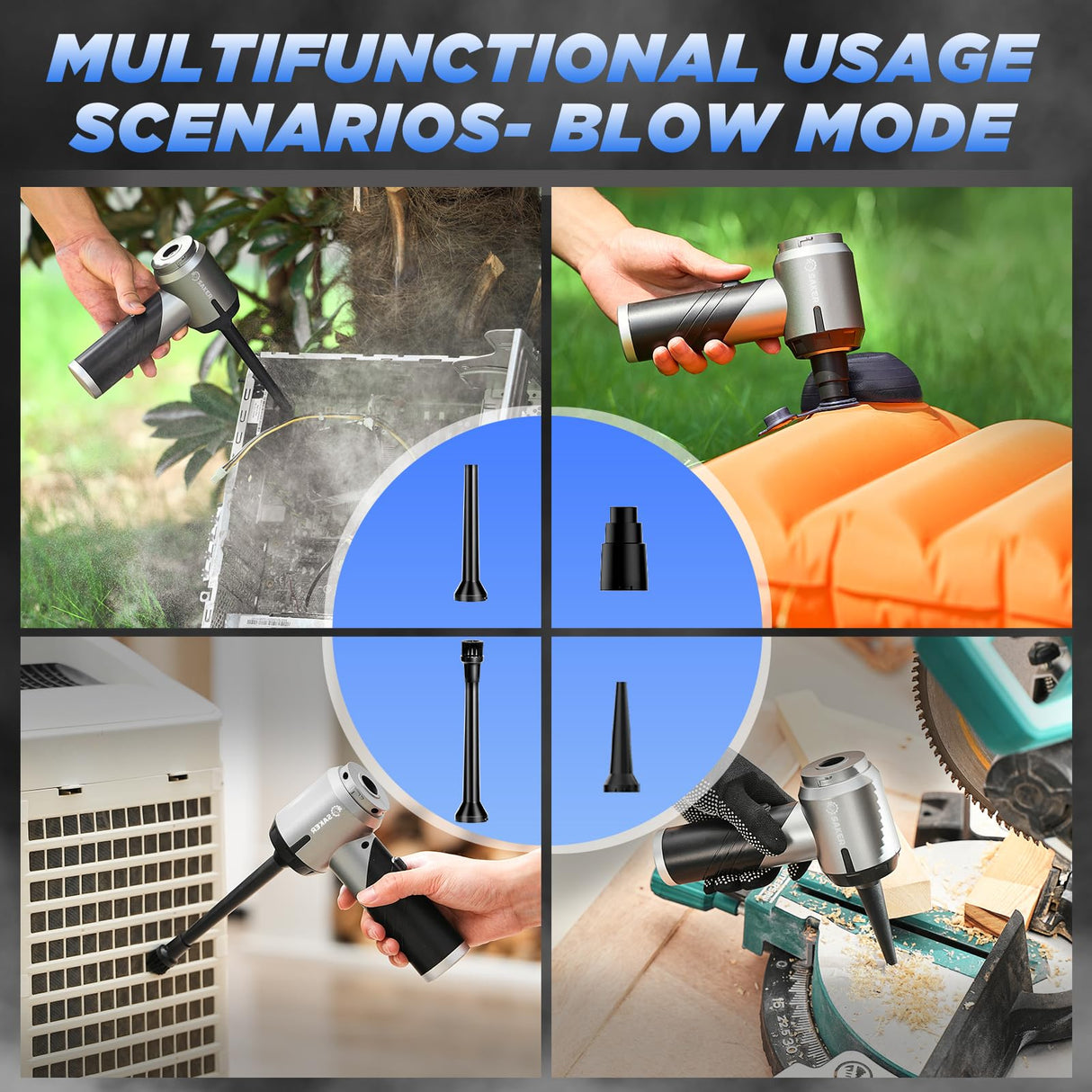 Saker Car Vacuum Portable Cordless17000PA Handheld Vacuum Rechargeable Foldable Vacuum Cleaner with Brushless Motor for Home,Office Pet and Car Cleaning HL132 Black Saker