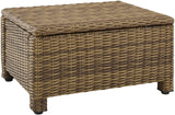 Crosley Furniture Bradenton Wicker Outdoor Ottoman Foot Rest for Patio, Deck, Porch, Brown with Sangria Cushions Crosley Furniture