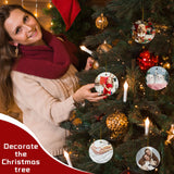 Sublimation Ceramic Ornaments Sublimation Ornament Blanks Bulk Ceramic Double Side Ornament for Heat Press Printing White Round Porcelain Ornament Personalized Xmas Tree Ornaments for Crafts (12) VPJ