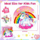 Jigsaw Puzzles for Kids Ages 4-6: Floor Puzzles for Kids Games 70 Pieces Large Toddler Educational Toys for Unicorn Activity Birthday Christmas Girls Boys Ages 3 4 5 6 7 8 9 10 Years Old Fikamd
