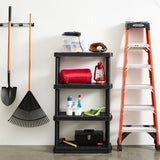 Gracious Living 4 Shelf Adjustable Height Medium Duty Storage Unit 14 x 32 x 54.5" Organizer for Home, Garage, Basement, & Laundry, Black (2 Pack) Gracious Living