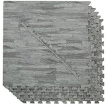 Home Aesthetics 100 Sq. Ft 3/8 Inch Thick Printed Foam Tiles Interlocking Foam Mat, Sea Haze Grey Wood Grain Style Print, (24"x24", 25 pcs), Protective Flooring for Home, Gym Exercise or Trade Show Home Aesthetics