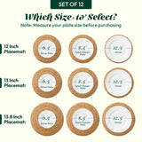 13 in Round Woven Placemats Plate Chargers Set of 12, Boho Farmhouse Rustic Woven Place Mats for Kitchen Dining Party Table Decor, Rattan Wicker Table Mats Jute Braided Chargers for Dinner Plates XOHUYD