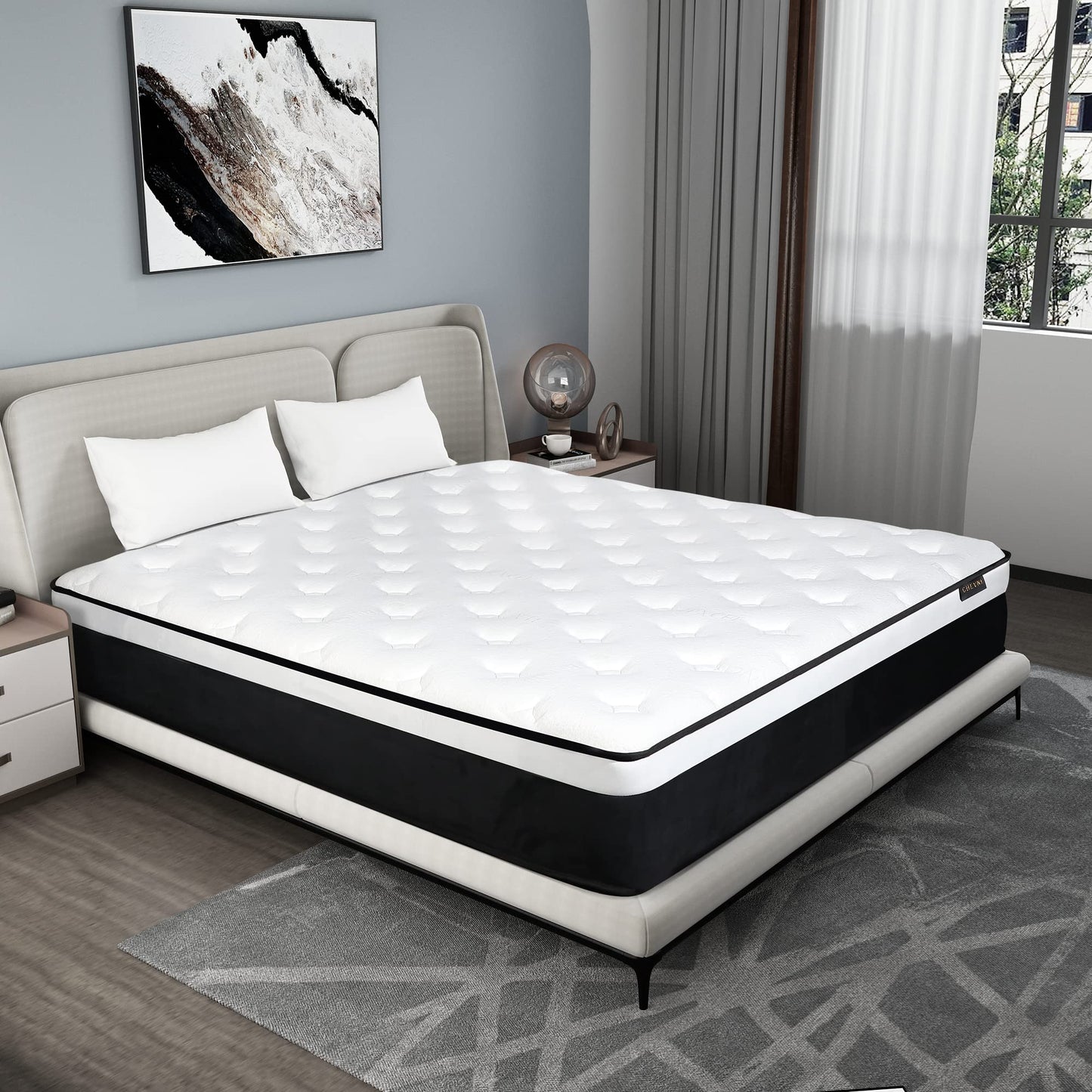 CHEVNI Full Mattress, 14 Inch Euro Top Full Size Mattress in a Box,Memory Foam Hybrid Mattress with Individually Pocket Springs,Medium Firm,Strong Edge Support,CertiPUR-US