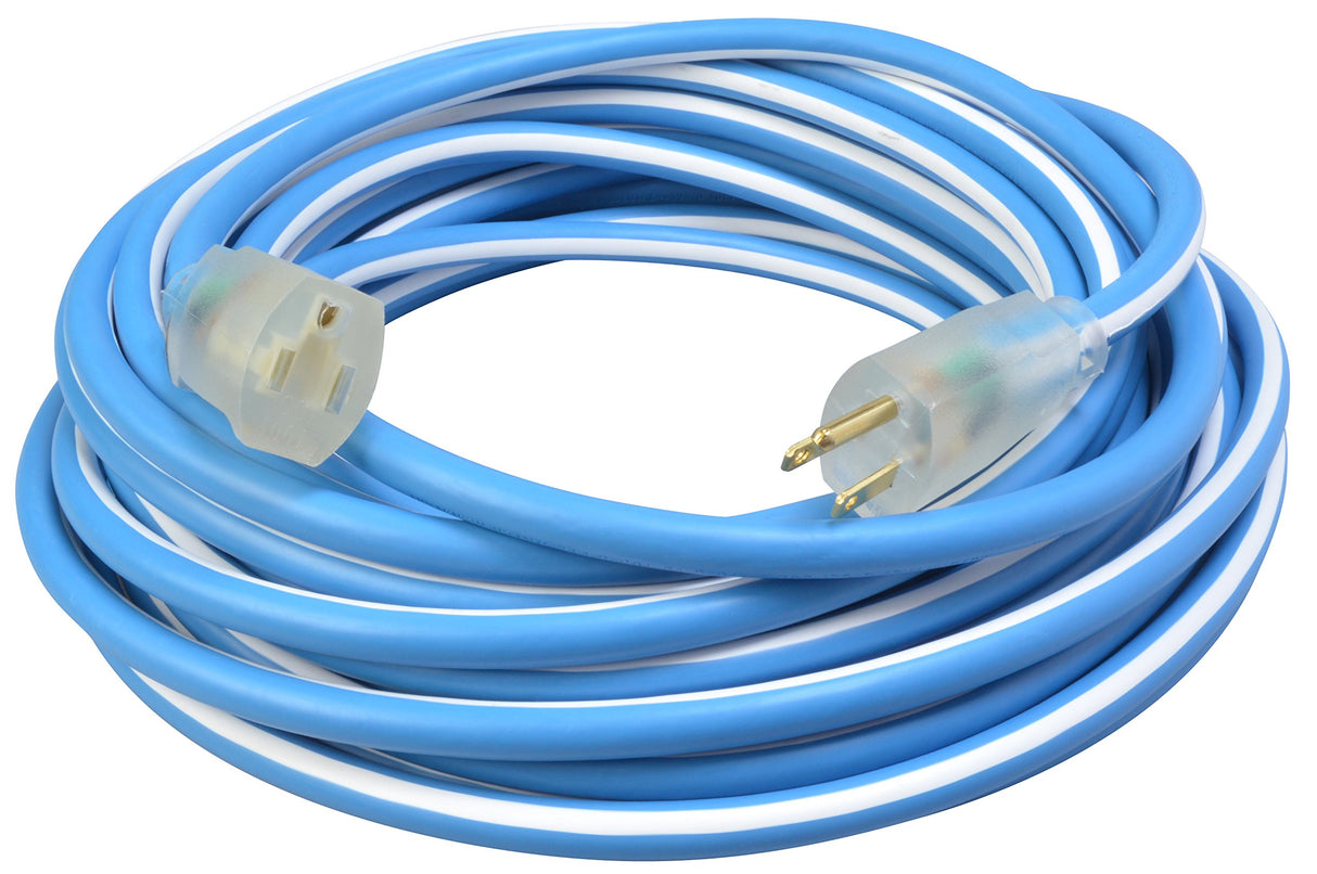 Southwire 1639SW0061 12/3 100' SJEOW Supreme Extension Cord, Blue/White Southwire